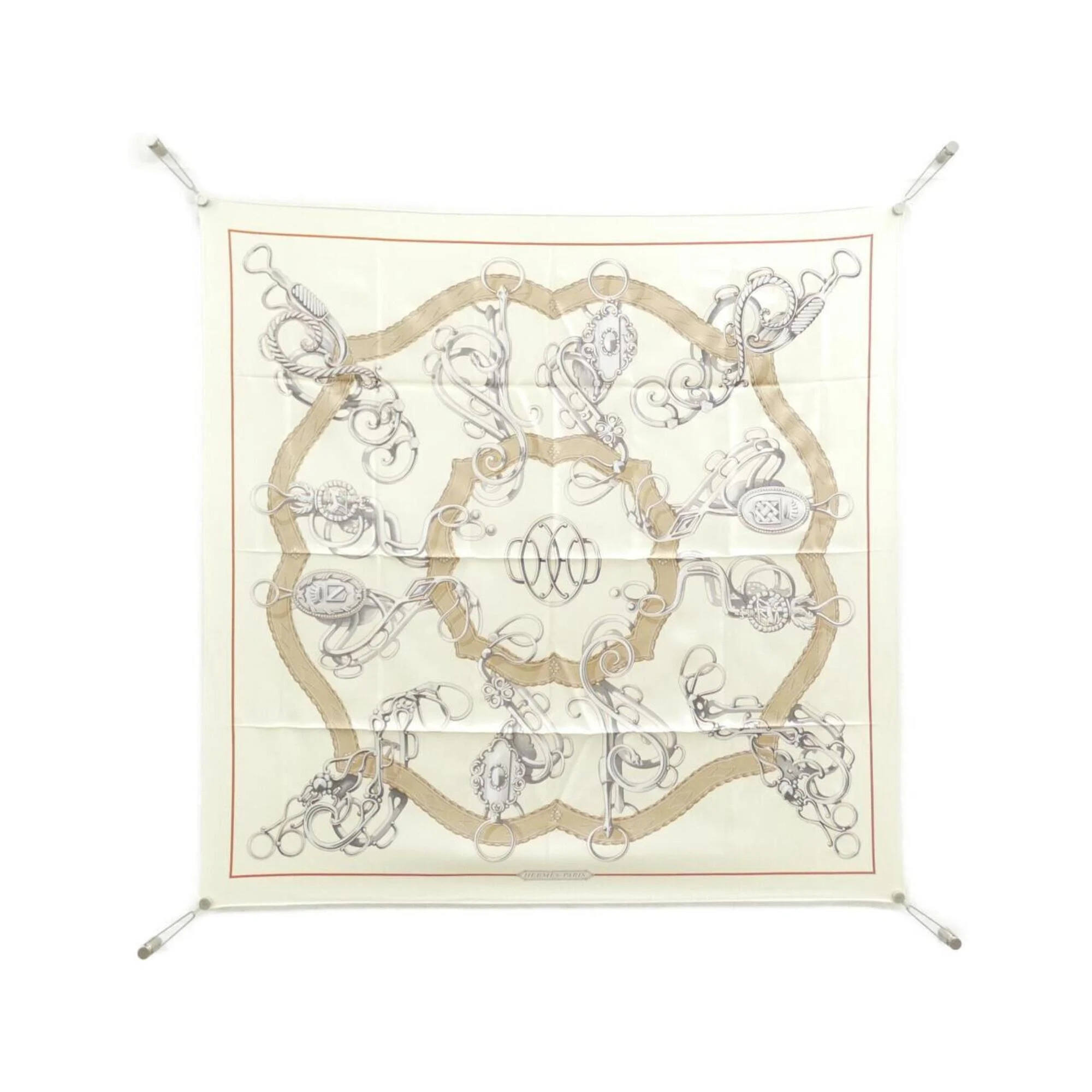Hermes Cream Scarf
